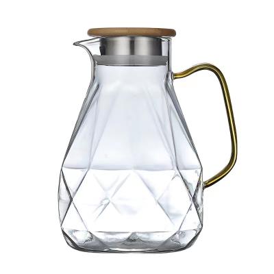 China Sustainable Customized Crystal Glass Drinking Cup High Quality Ins Glass Cold Kettle for sale