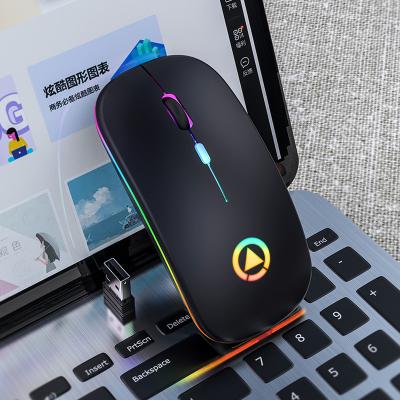 China New Mini Wireless Mouse Silent Mute Convenient/Portable Ultrathin Rechargeable Lights Computer Colorful Led Mouse for sale