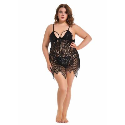 China 2022 hot wholesale hot sexy large size transparent lace nightgown sexy nightgown,women's deep V backless sexy skirt,sexy dress for sale