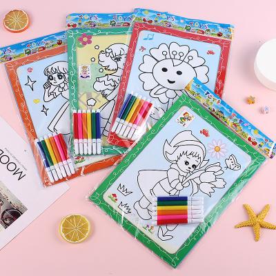 China Paper Wholesale Drawing Toys Set Kids Children Painting Toy DIY Graffiti Painting Color Filling Painting for sale