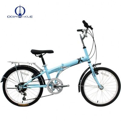 China 20 Inch Hi-Ten Folding Steel Frame Double V Brake Steel Cheap Bicycle for sale