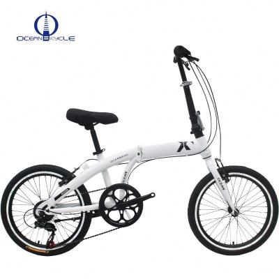 China Cheap 20 Inch Hi-Ten Folding Bike Steel Frame V Fork V Brake Steel Rigid Bicycle for sale