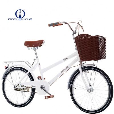 China Hi-Ten Steel Supply 20 Inch Women's Bike Adult Bike Custom-Made Sharing Retro Lady Bicycle Single City Bike for sale