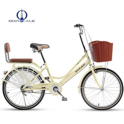 China Hi-ten steel male and female 22 inch leisure bicycle city lady light adult bicycle for sale