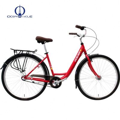 China 2017 steel new bicycle 3 speed hi-ten steel frame city bike clutch bikes for sale