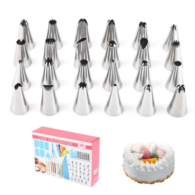 China Durable High Quality 46 Pieces Stainless Steel Cake Tools Cake Decorating Cake Stand Wholesale Decorating for sale