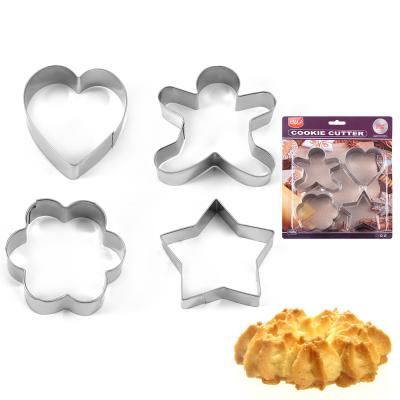 China Sustainable New Product Ginger Bread Man 4 Pieces Cookie Cutter Stainless Steel for sale