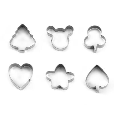 China Sustainable 6 PCS Stainless Steel Bakery Tool Cookie Cutter Kit For Halloween And Christmas for sale