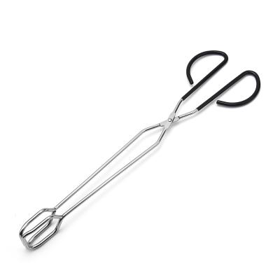 China Sustainable Stainless Steel Pastry Food Tongs With Scissors Design For BBQ And Bakery for sale