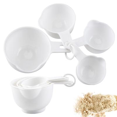 China 4 Pieces Kitchenware Set Sustainable Measuring Cup White Plastic Spoon For Liquid Powder for sale