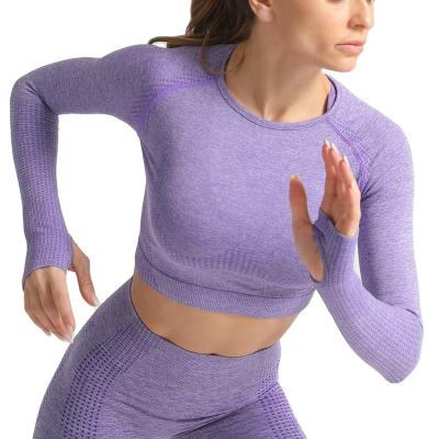 China 2022 Winter New Breathable Custom Logo OEM Design Running And Fitness Nylon Spandex Purple Yoga Sets for sale