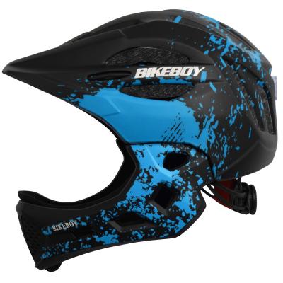 China ABS+PC graffiti blue&black children's bike helmet bicycle riding cycling cycling helmet sliding Full-face helmet protection riding equipment for sale