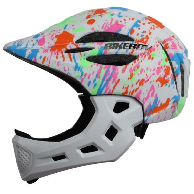 China ABS+PC graffiti pink&white children's bike helmet bicycle riding cycling helmet sliding Full-face helmet protection riding equipment for sale