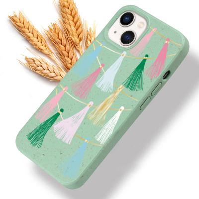 China 100% Biodegradable Phone Case Shockproof Eco-Friendly Wheat Straw Recyclable Pla For Iphone 13 Biodegradable Phone 12 Case for sale