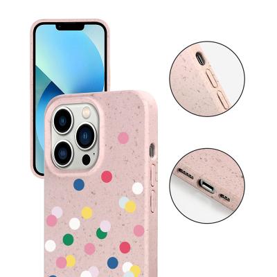 China Shockproof Phone Case Eco-friendly Wheat Natural Straw PBAT Recycled Biodegradable Phone Case For Iphone13 Pro Mini Case Max 12 for sale