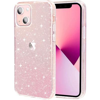 China Clear Phone Shockproof Case Glitter For iPhone 13 pro Max Mini 11 12Pro Shape Anti-drop Glitter Anti-collision Phone Cover for sale