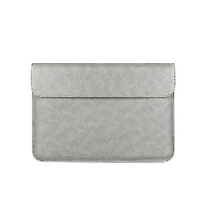 China Waterproof Invisible Magnetic Clasp Thin Silver PU Laptop Envelope Computer Leather Sleeves for sale