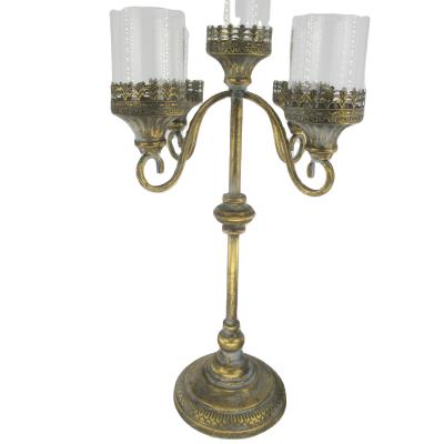 China European antique metal candle holder with 5 cups for sale