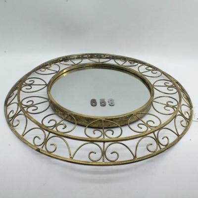 China Metal Framed Sustainable Round Wall Hanging Decorative Mirror For Home for sale