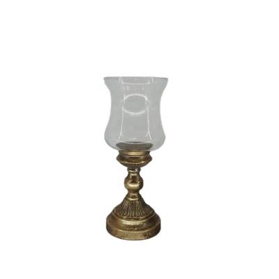 China Retro European Wholesale European Candle Holder Glass Metal For Home Decor for sale