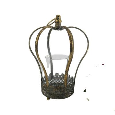 China European factory wholesale style crown iron candle holder metal for sale