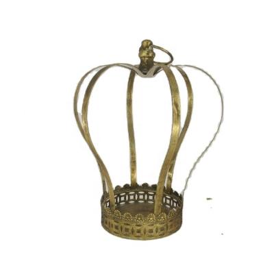 China Wholesale European Style European Crown Hollow Out Candle Holder Metal for sale