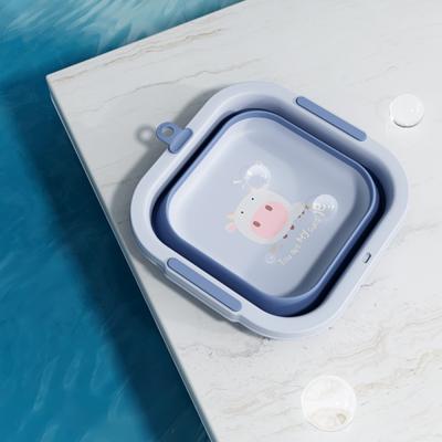 China Viable Popular Foldable Plastic Cube Bath Plastic Baby Basin In Lavatory for sale