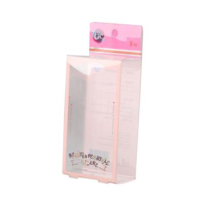 China Handmade Custom Pink Clear Plastic Eyelash Curler Cosmetic Makeup Brush Packaging Box for sale