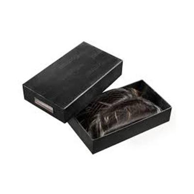 China Recyclable Luxury Black Custom Art Paper Hair Bundle Cardboard Gift Wig Packaging Box For Cosmetic for sale