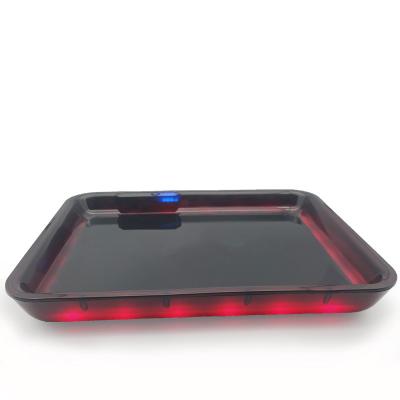 China Custom Logo Wholesale Metal Colorful Smoking Tobacco Led Rolling Tray Led Rolling Tray Customized Eco-friendly Free Sample for sale