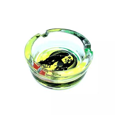 China YouCheng Factory Wholesale Price Durable Smoking Accessories Round Shape 85mm Round Glass Ashtray Customized Logo for sale