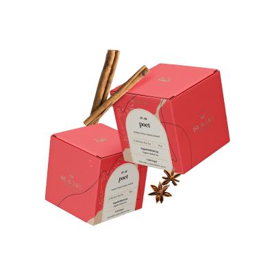 China Wholesale Recyclable Premium Custom Size Red High Quality Candle Packaging Box Home Bases for sale