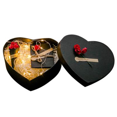 China Recyclable Customized Heart Shaped Packaging Boxes Black Heart Box With Logo Wholesale Heart Box for sale