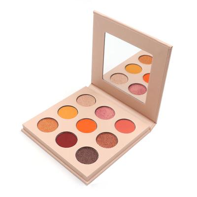 China Private Label High Dye Vegan Makeup Recyclable Eyeshadow Palette Custom Glitter Mirror for sale