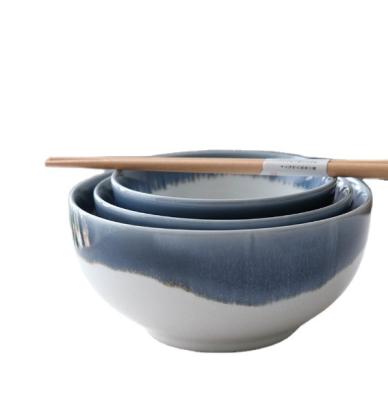 China Japanese Style Sustainable Large Premium Ear Bowls , Ceramic Round Bowls for sale