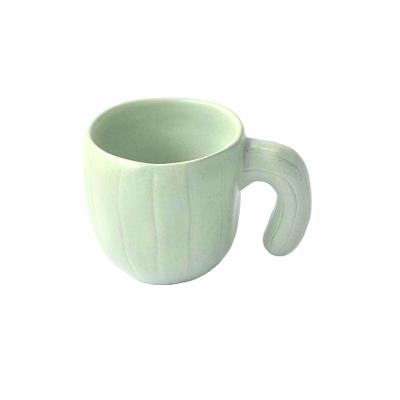 China High Quality Sustainable Cactus Design 13.5*9.3*9.5cm Water Cup Light Green Coffee Mug for sale