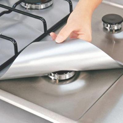 China Easily Cleaned Silver, 8pcs Gas Stove Non-Stick Burner Covers Clean Mat Pad Upgraded Double Thickness Gas Stove Protectors Liner Covers Easy To Clean for sale