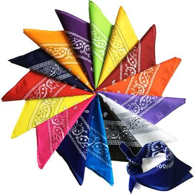 China Protect 12 Pack Bandanas, Unisex One Side Print Paisley Headscarf Retro Wrap Head Tie FaceMask Face Veil for sale