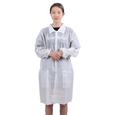 China Anti-wind And Dust Disposable Nonwoven Lab Coat , Food Factory Tour Clothing for sale