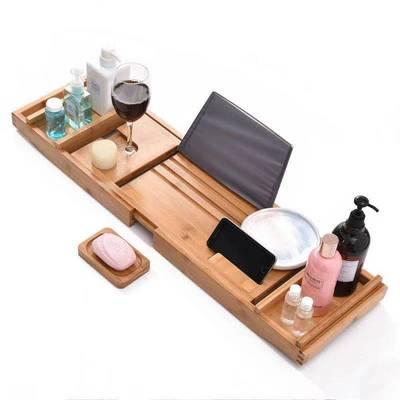 China Factory Directly Sustainable Wholesale Bamboo Tub Caddy Tray For Bathroom Accessories for sale