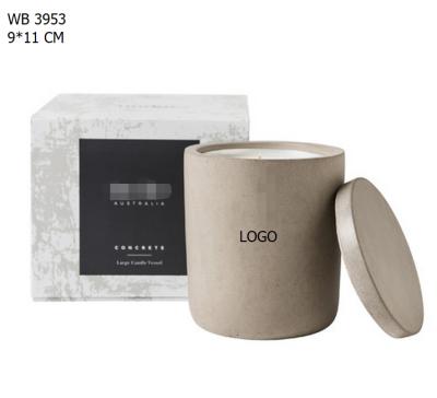 China Hot Selling Flameless Promotional Gift Concrete Jar Scented Candle With Engraved Logo for sale