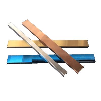 China Contemporary Stainless steel decorative line background wall border wrap, U slot metal buckle, caulking titanium metal bar for sale