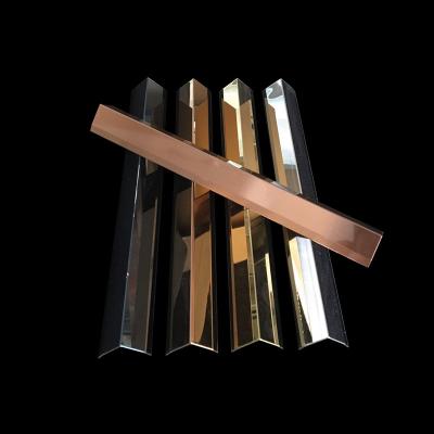 China Modern Custom 8K mirror kick Angle stainless steel metal decorative strip ceiling  wrapping strip for sale