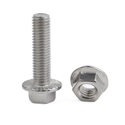 China Stainless Steel Fasteners Supplier M6 M8 M10 Hexagon Flange Bolt and SS 304/316 Nut for sale