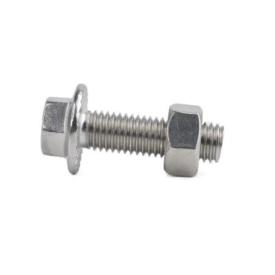 China Stainless Steel Fasteners Supplier HDG Galvanized Stainless Steel Hex Head Bolt With Full Threaded Flange for sale