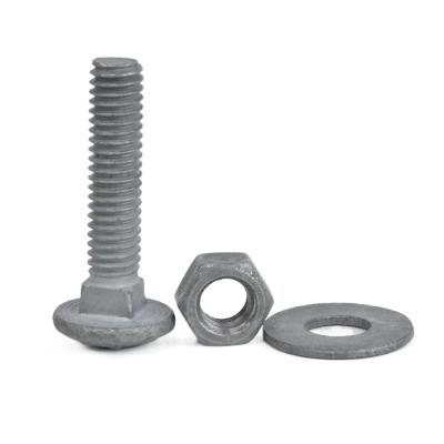 Cina China Factory Manufacture Carriage Steel Head Flange Bolt Hot Dip Galvanized HDG Carriage Bolt in vendita