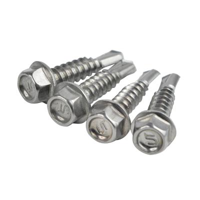 China Hex St3.5--St6.3 Stainless Steel Hexagon Head Drilling Screws With Tapping Screw Thread With Collar for sale