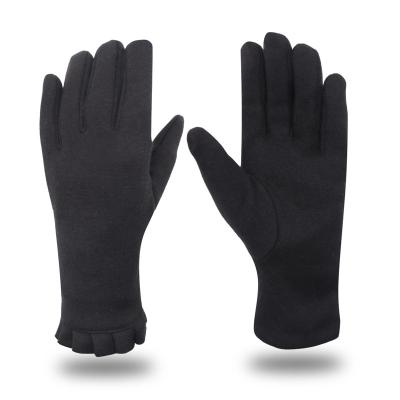 China Free Sample Free Sample Sales Girls Fashion Winter Warm Comfortable Black Velvet Mirco Insulated Waterproof Gloves for sale