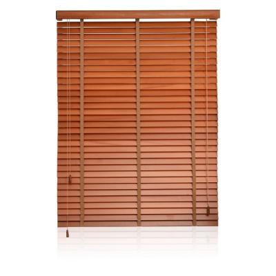 China Paulownia Wood Shade Basswood Slats UV Protection 25mm 35mm 50mm Venetian Window Blinds for sale