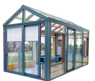 China European Style Single Heat Insulation Garden Roof Aluminum Alloy Glass Sun Room/Glass Room for sale